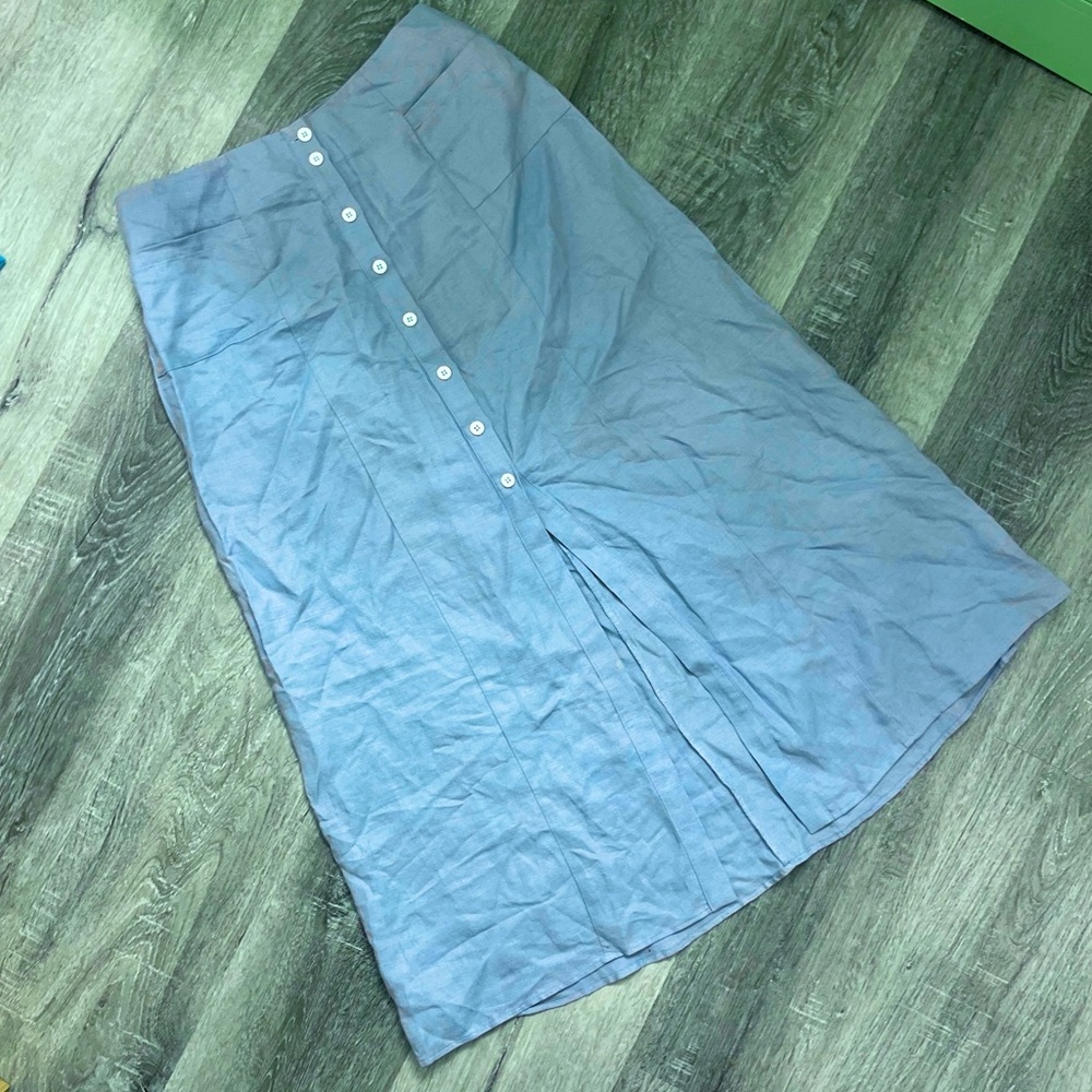 Reformation Blue Midi Skirt